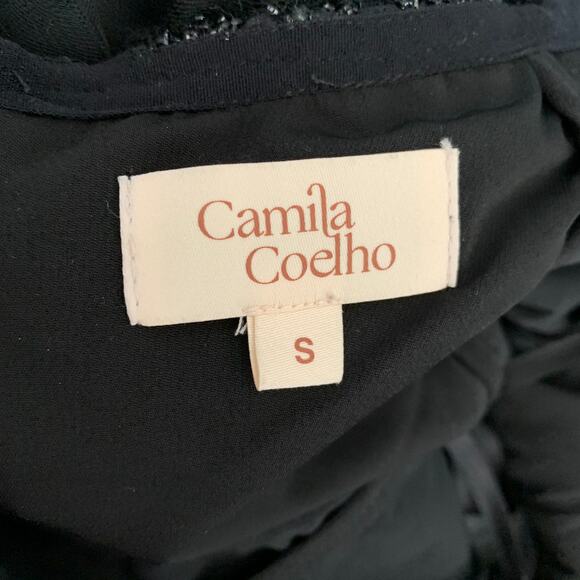 Revolve Camila Coelho Suzette Off Shoulder Mini Dress Black Small - Picture 13 of 16